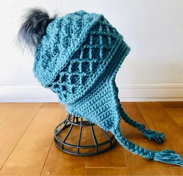 귀도리 니트 모자 그린