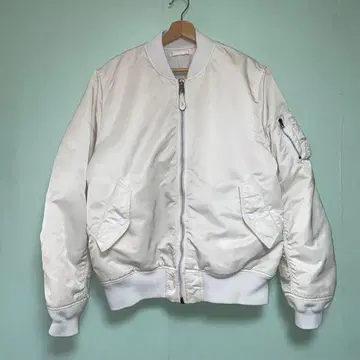 ALPHA MA-1 플라이트 자켓 화이트 리버서블 슬림 핏