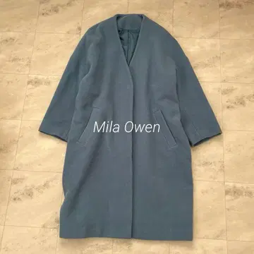 [ Mila Owen ] 미라 오웬 울 블렌드 노카라 코트 예쁜 색상