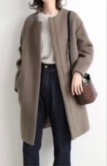 IENA 램스울 노카라 코트