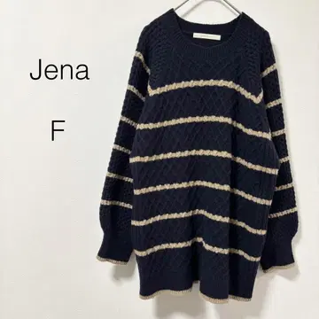 [제나에스파스메르베유] 니트 스웨터 긴팔 보더 네이비