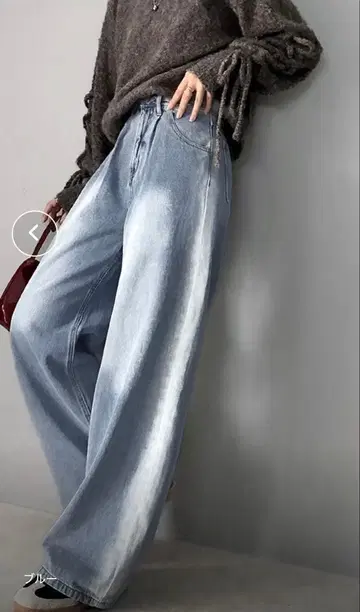 CLASSICAL ELF Java 사이드 블리치 와이드 루즈 데님