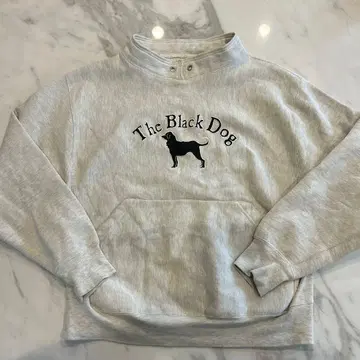 90s THE BLACK DOG 모크넥 맨투맨 aiko 착용 그레이