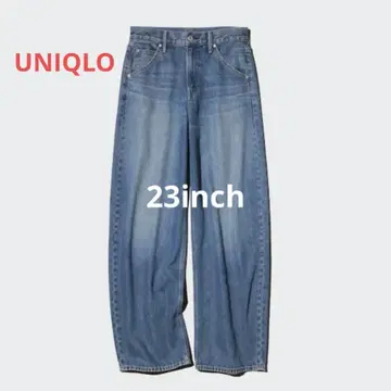 새상품급 UNIQLO 유니클로 배기 커브 청바지 67 BLUE 23인치