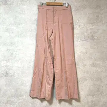 유니클로 와이드 팬츠 핑크 센터턱 하이웨스트 봄/여름 깔끔한