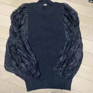 새상품급 프레이 아이디 블랙 레이스 니트