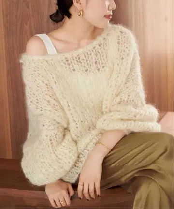 택 포함 PLAGE HAND KNIT 점보 톰 풀오버