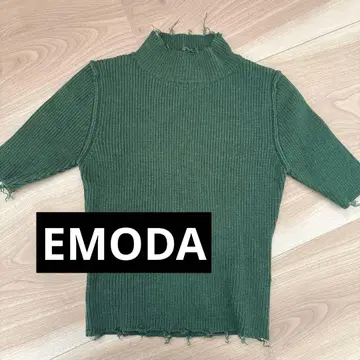 EMODA 하이넥 데미지 가공 니트