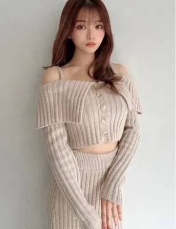 리젝시 와이드 리브 니트 셋업