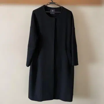 나노 유니버스 블랙 노카라 롱 코트