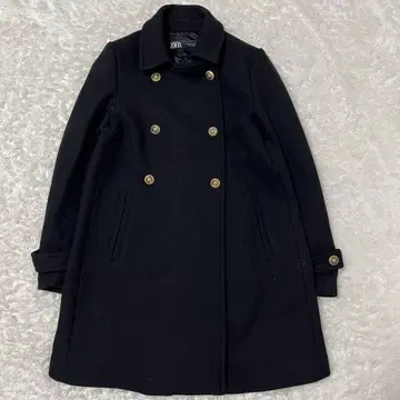 ZARA 자라 더블 브레스트 롱 코트 블랙 골드 버튼