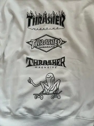 THRASHER 그래픽 후드티 M 화이트
