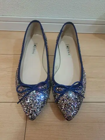 DIANA 네이비 글리터 플랫슈즈 24.0cm