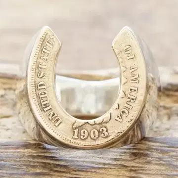 새상품 NORTH WORKS 라지 호스슈 반지 21호 실버