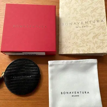 BONAVENTURA 블랙 가죽 코인 케이스