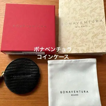 BONAVENTURA 블랙 가죽 코인 케이스