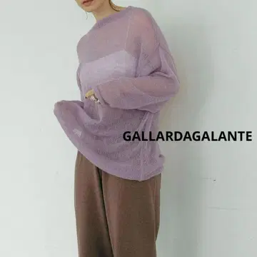 새상품급 개럴개런트 모헤어 혼방 시어 니트 퍼플 F 긴팔 니트