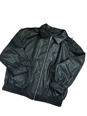 [ Sweet Fleur ] 새상품급 4L 블랙 인조 가죽 자켓 아우터