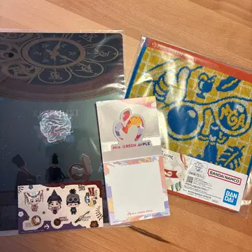 Mrs. GREEN APPLE 제일복권 쿠시시키 파일 타월 로고 메모장