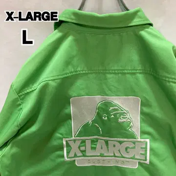 XLARGE 워크 셔츠 자켓 라이트 그린 L 사이즈 자수
