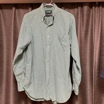 Gitman Bros. 그린 체크 무늬 긴팔 셔츠