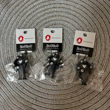 블랙 미야쿠미야쿠 PVC 마스코트 블랙 AB C 3종 모노톤 키링