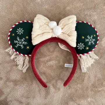 크리스마스 미키 미니 머리띠 디즈니