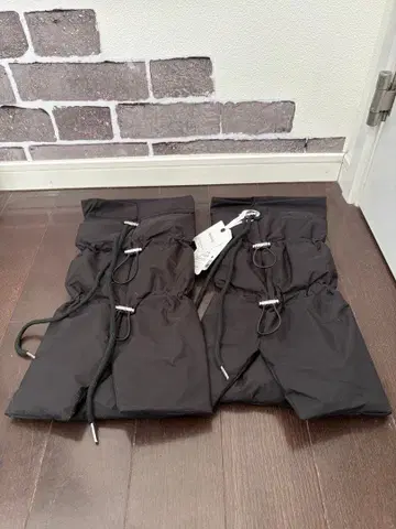 블랙 레그 워머 드로우 스트링 포함