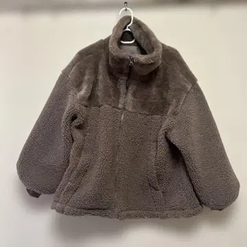 브라운 플리스 자켓 하이넥