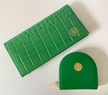 그린 크로커다일풍 장지갑과 동전 지갑 세트