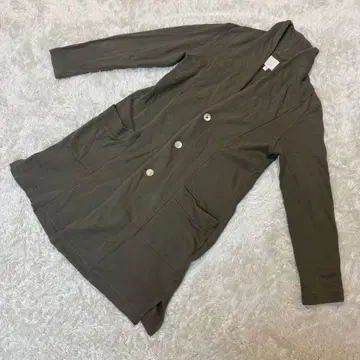 [ KEI Hayama ] 여성용 F 롱 가디건 3 버튼 카키