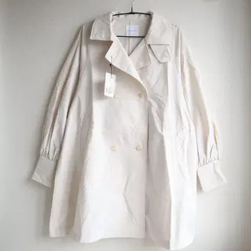 BONLECILL 화이트 더블 브레스트 코트 F