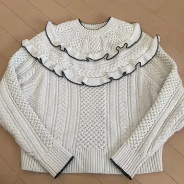 FURFURAL 프릴 부착 스웨터 F 사이즈