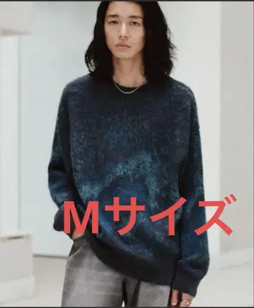 WYM LIDNM 다크 블루 그라데이션 니트 스웨터