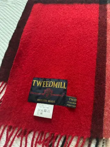 TWEEDMILL 울 체크 무늬 머플러