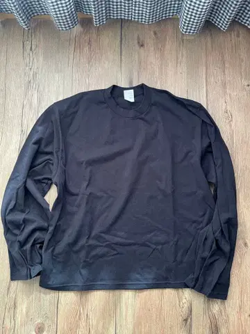 PRE 블랙 코튼 긴팔 상의