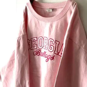 chicka-d 조지아 Bullogs 자수 맨투맨 XL 핑크 구제 의류