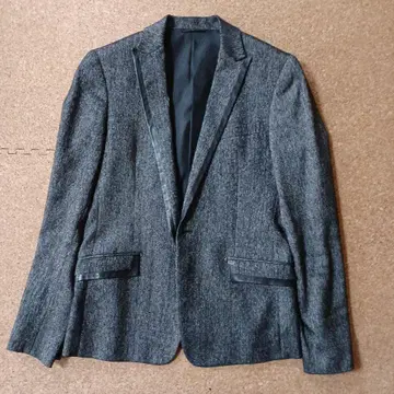 COMME CA MEN 은사 헤링본 트위드 자켓