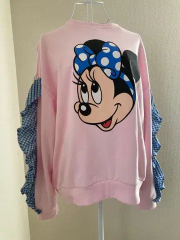 미니 마우스 프릴 맨투맨 핑크