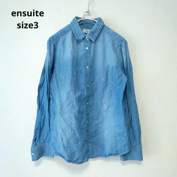 ensuite 엔스위트 데님풍 셔츠 겉옷 스카이블루 size 3
