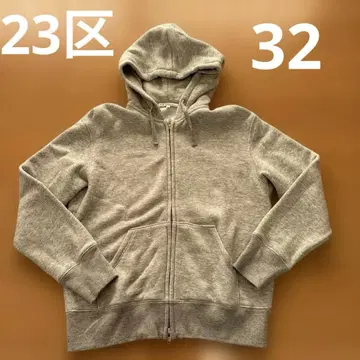 23구 32 코튼 100% 후드 부착 후드티 그레이