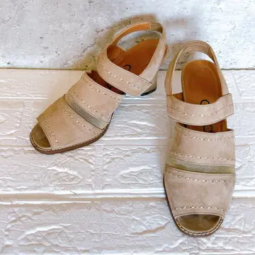 coca 샌들 23cm 베이지m 비침 통굽