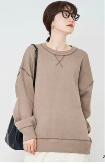 coen 맨투맨 같은 2way 니트 브라운