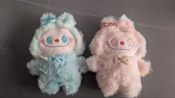 러브브 LABUBU 빅 사이즈 봉제 인형 키링 스트랩 2개 세트 a