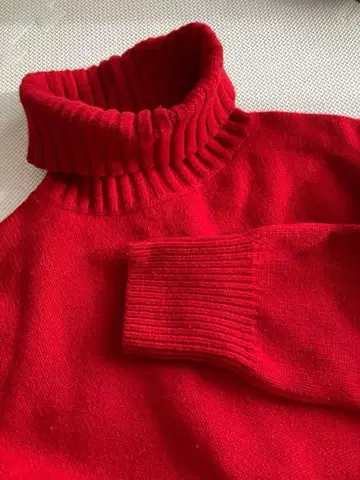 유나이티드 애로우즈 캐시미어 터틀넥 스웨터 레드 프리 사이즈