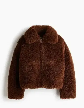 브라운 보아 자켓 에이치앤엠 테디베어 자켓 테디베어