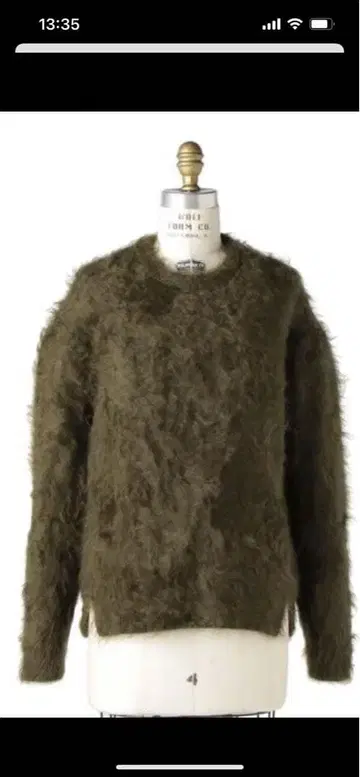 Drawer 7G 캐시미어 퍼 크루넥 니트 카키 38