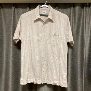 LACOSTE 반팔 셔츠 베이지 스트라이프