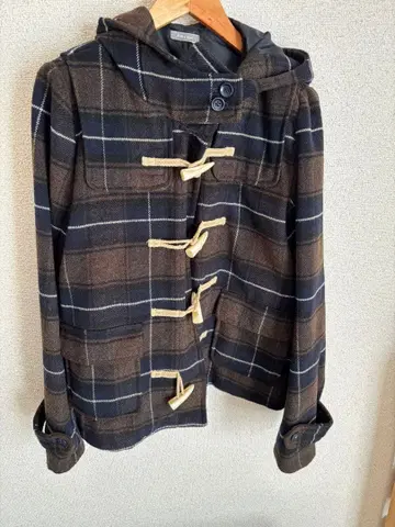 Joky Gal 더플 코트 브라운 체크