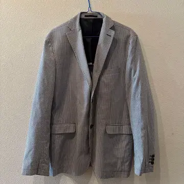 체크 무늬 블레이저 2버튼